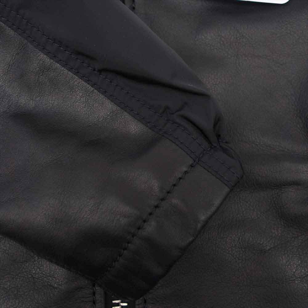 MONCLER モンクレール 国内正規品 MASSART マッサート レザー ダウン 切替 ダブルライダース ブラック系 2【新古品】【未使用】【中古】