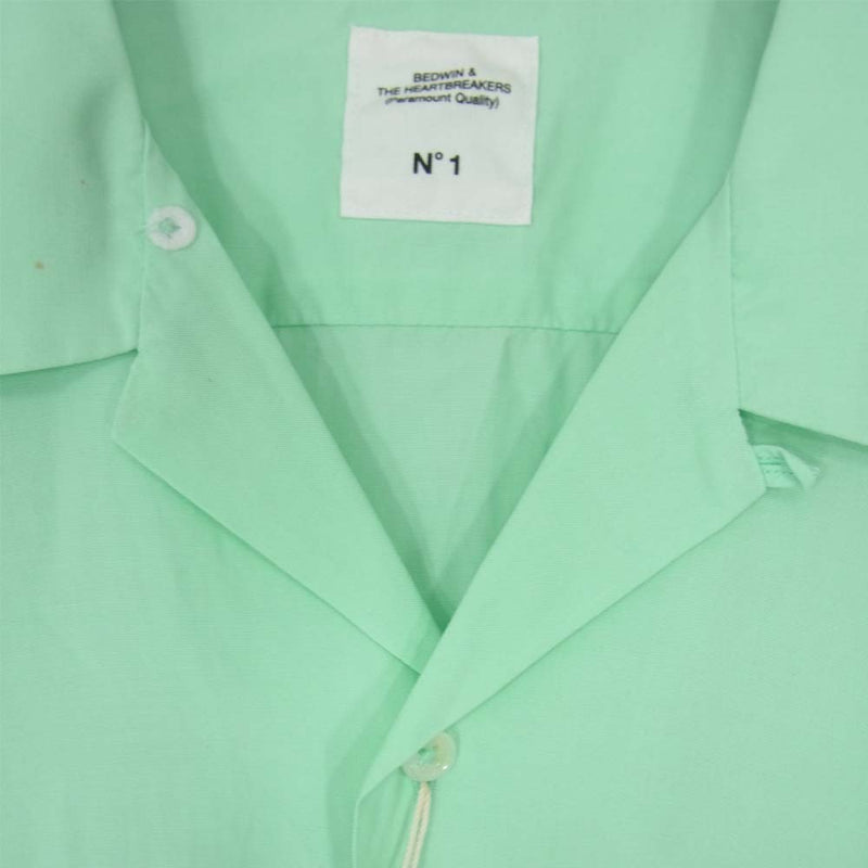 ベドウィン & ザ ハートブレイカーズ 16SB1504 S/S OG OPEN COLLAR SHIRT ROGERS オープンカラー ライトグリーン系 1【新古品】【未使用】【中古】