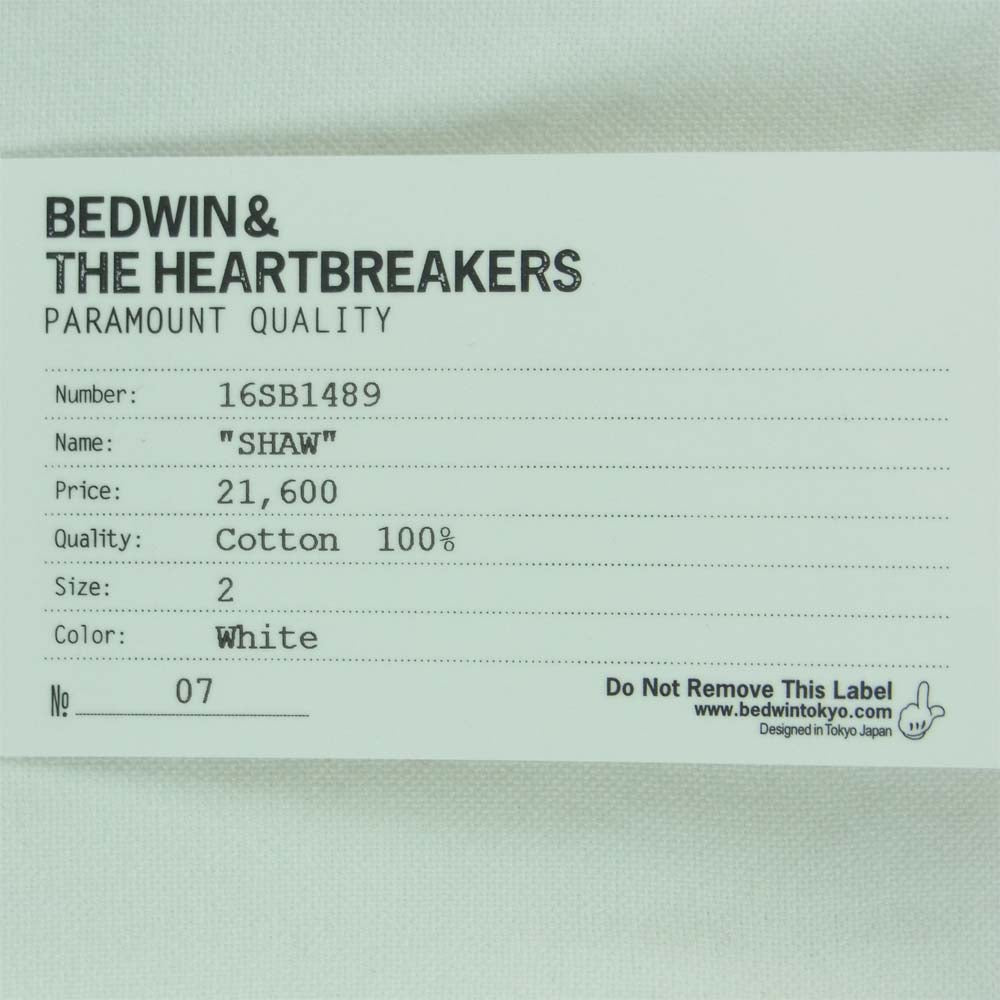 ベドウィン & ザ ハートブレイカーズ 16SB1489 L/S SIDE POCKET OX SHIRT SHAW オックスフォード 長袖 シャツ ホワイト系 2【新古品】【未使用】【中古】