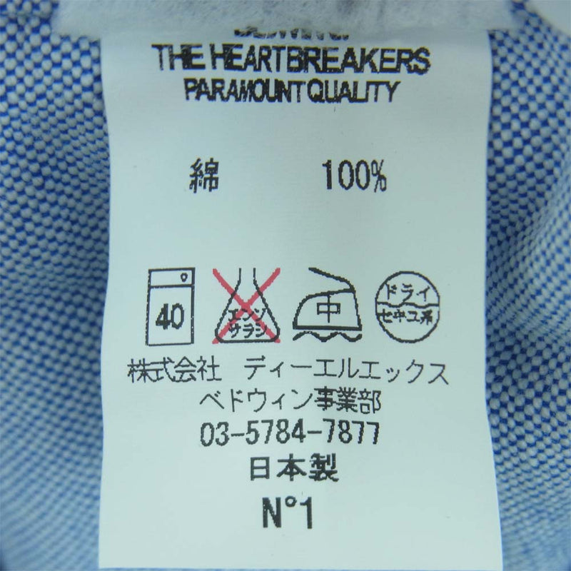 ベドウィン & ザ ハートブレイカーズ 16SB1489 L/S SIDE POCKET OX SHIRT SHAW オックスフォード 長袖 シャツ ライトブルー系 1【新古品】【未使用】【中古】