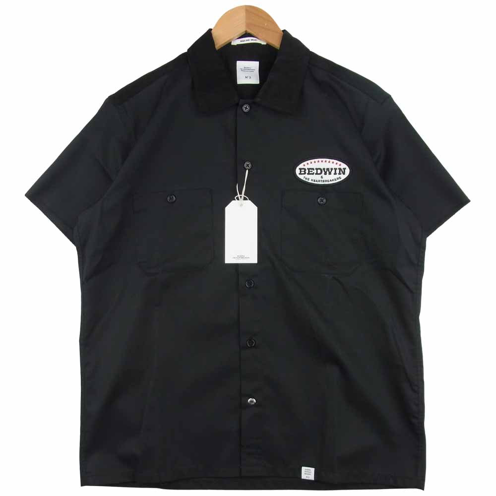 ベドウィン & ザ ハートブレイカーズ 19SB1617 S/S TC TWILL WORK SHIRT BOB ワーク 半袖 シャツ ブラック系 3【新古品】【未使用】【中古】