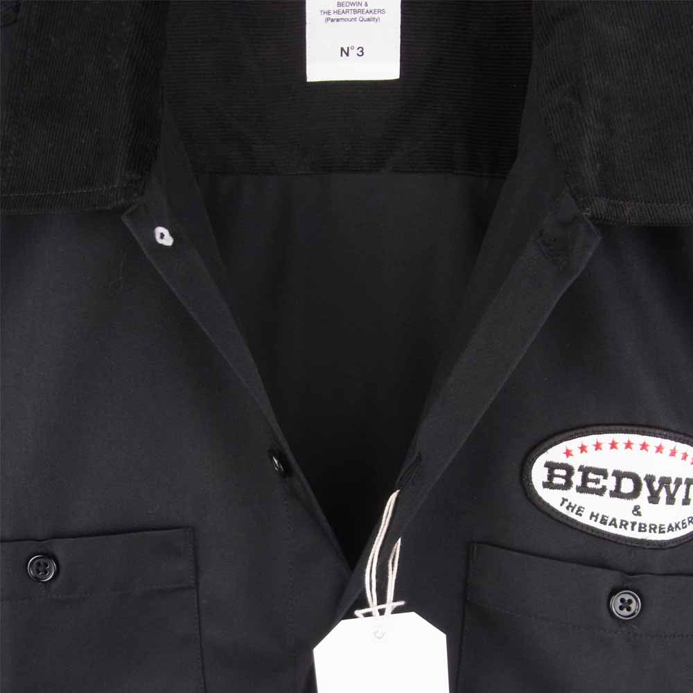 ベドウィン & ザ ハートブレイカーズ 19SB1617 S/S TC TWILL WORK SHIRT BOB ワーク 半袖 シャツ ブラック系 3【新古品】【未使用】【中古】