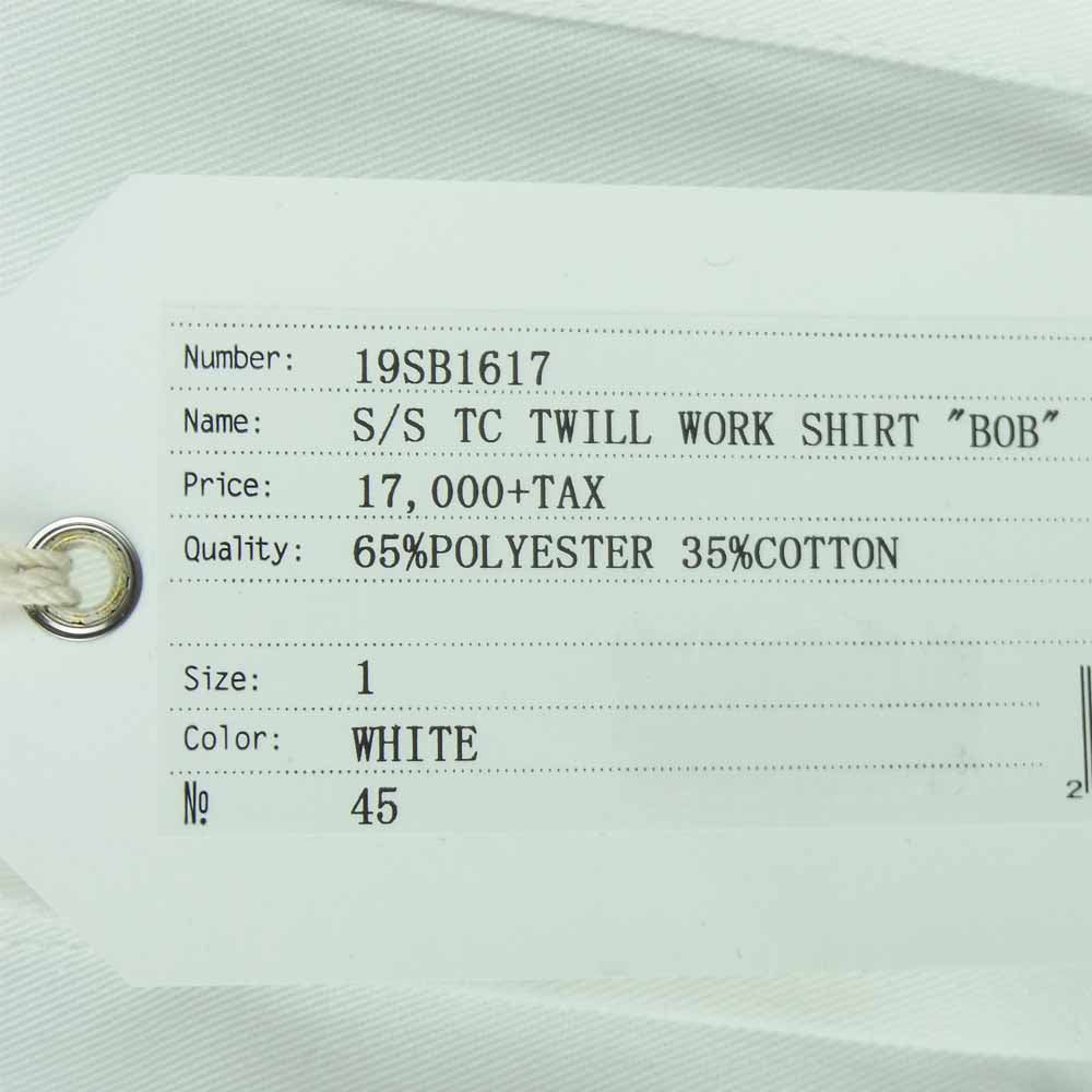 ベドウィン & ザ ハートブレイカーズ 19SB1617 S/S TC TWILL WORK SHIRT BOB ワーク 半袖 シャツ ホワイト系 1【新古品】【未使用】【中古】