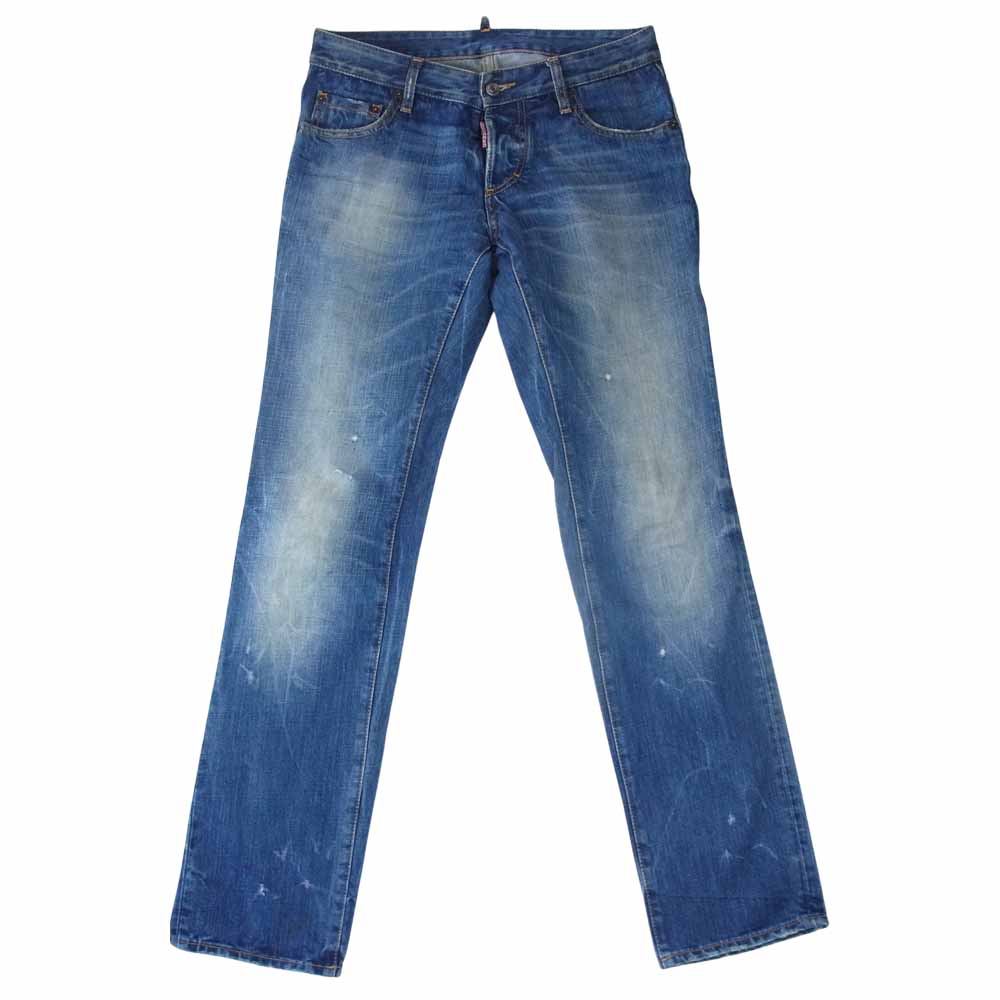 DSQUARED2 ディースクエアード S74LA0348 国内正規品 ダメージ加工 デニムパンツ インディゴブルー系 44【中古】