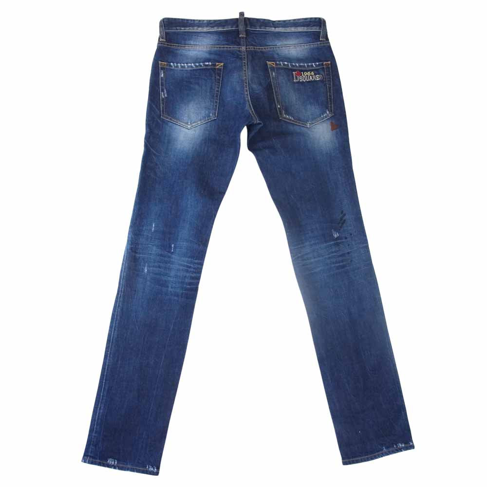 DSQUARED2 ディースクエアード S71LA0359 国内正規品 ロゴパーツ ダメージ加工 デニムパンツ インディゴブルー系 42【中古】
