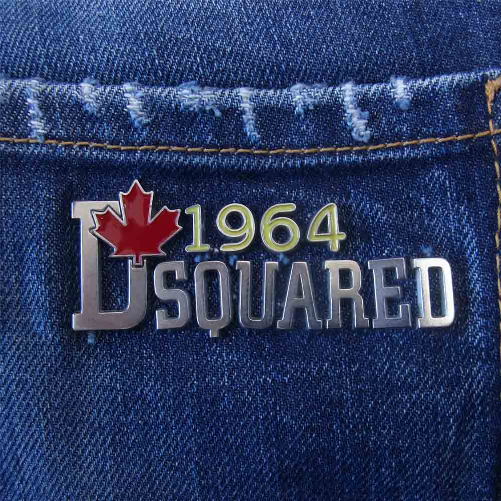 DSQUARED2 ディースクエアード S71LA0359 国内正規品 ロゴパーツ ダメージ加工 デニムパンツ インディゴブルー系 42【中古】