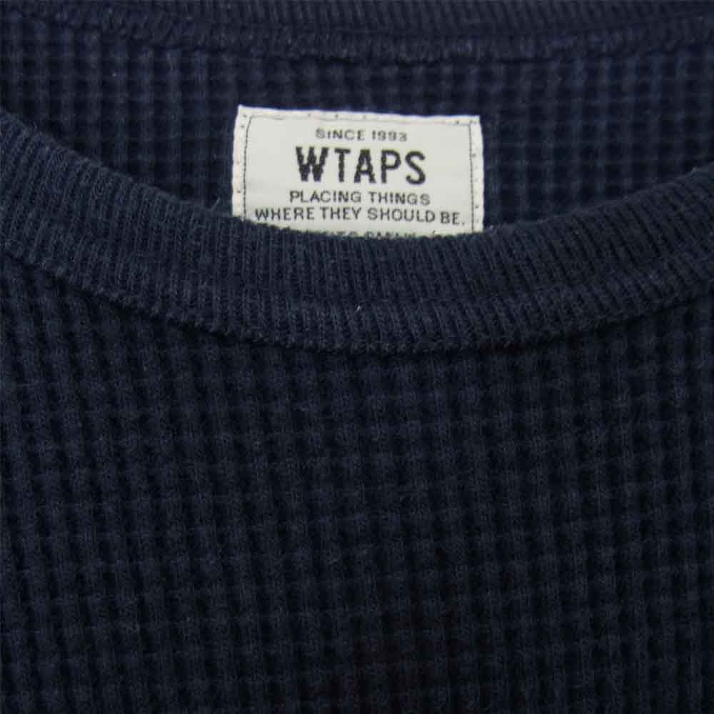 WTAPS ダブルタップス 152atdt-csm09 WAFFLE LS 01 TEE 長袖Tシャツ ネイビー系 S【中古】