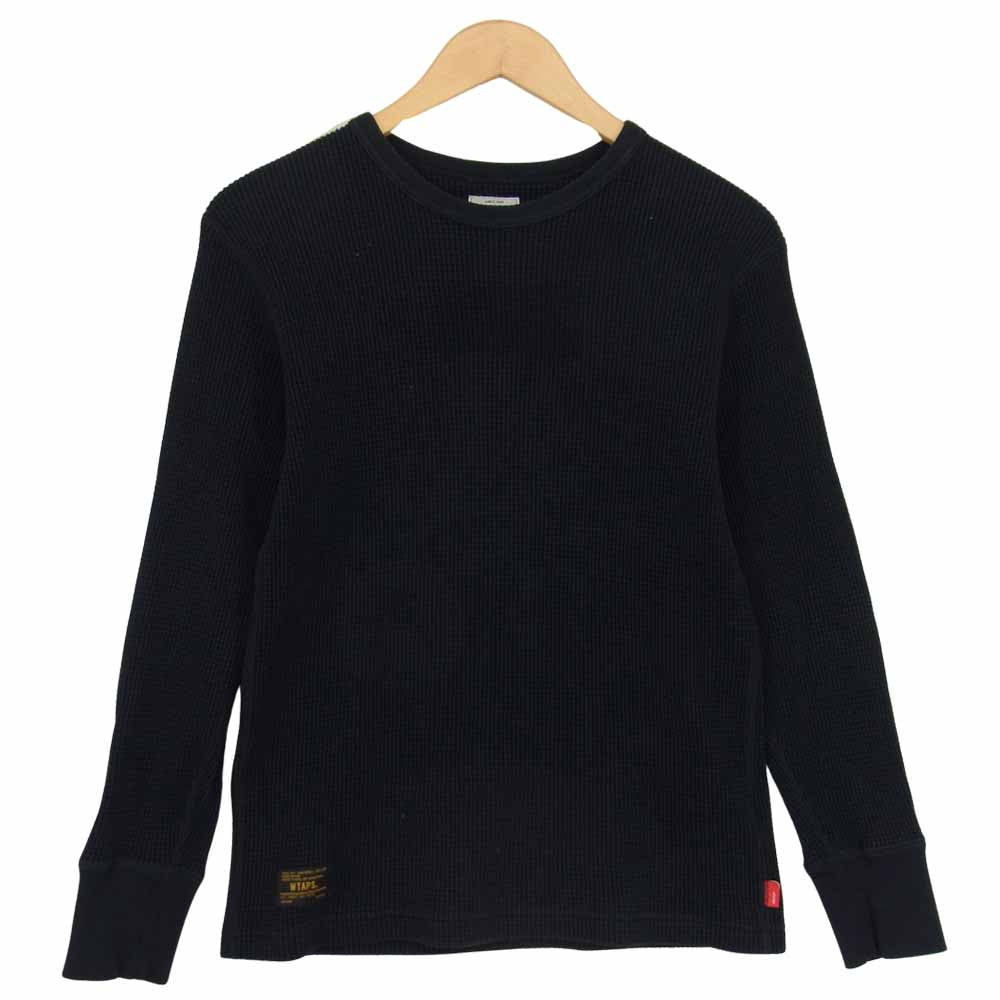 WTAPS ダブルタップス 152ATDT-CSM09 ワッフル ロング Tシャツ WAFFLE LS 01 ブラック系 01【中古】