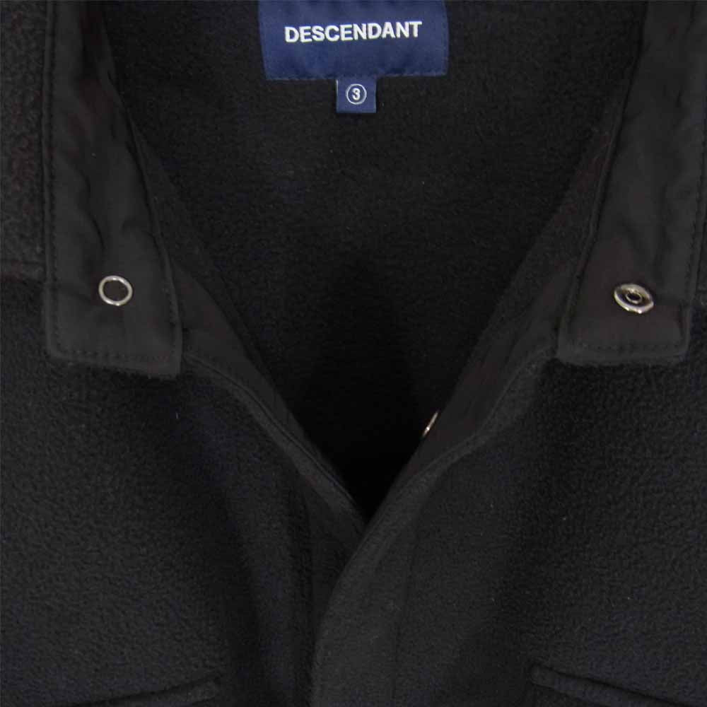 DESCENDANT ディセンダント 202atds-csm39 PARA FLEECE SHIRT フリースシャツ ブラック系 3【中古】