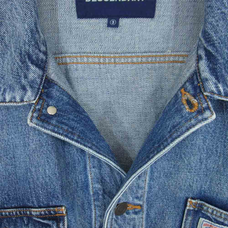 DESCENDANT ディセンダント 202BRDS-JKM02 RANCH DENIM JACKET INDIGO ランチ デニム ジャケット インディゴブルー系 3【美品】【中古】