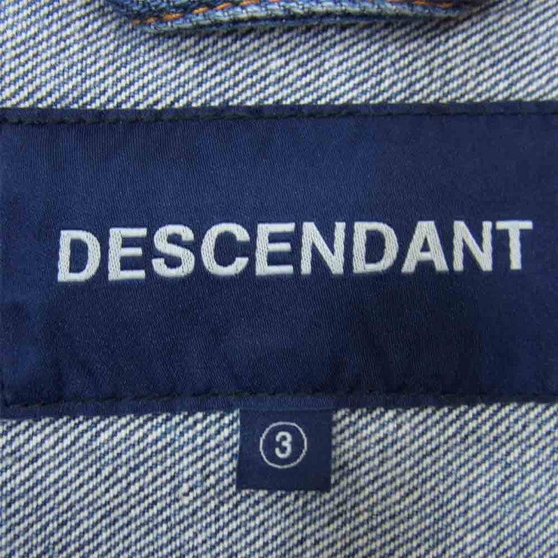 DESCENDANT ディセンダント 202BRDS-JKM02 RANCH DENIM JACKET INDIGO ランチ デニム ジャケット インディゴブルー系 3【美品】【中古】