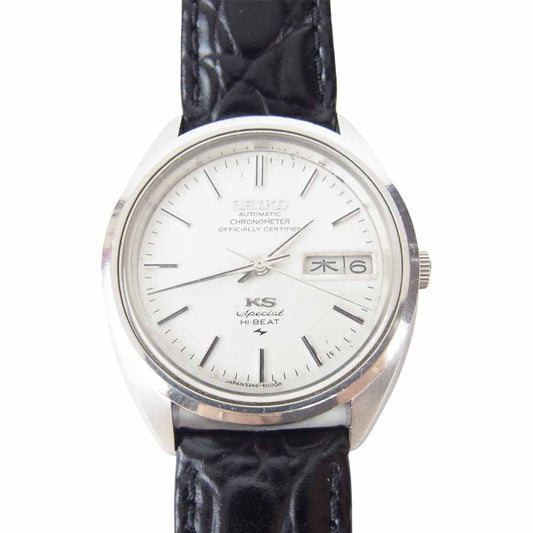 SEIKO セイコー 5246-6000 キングセイコー クロノメーター スペシャル オートマチック クロコ 型押し  ブラック系【中古】