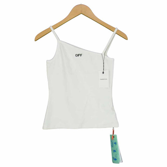 OFF-WHITE オフホワイト BASIC RIBBED TOP レディース リブ タンクトップ ホワイト ホワイト系 40【極上美品】【中古】