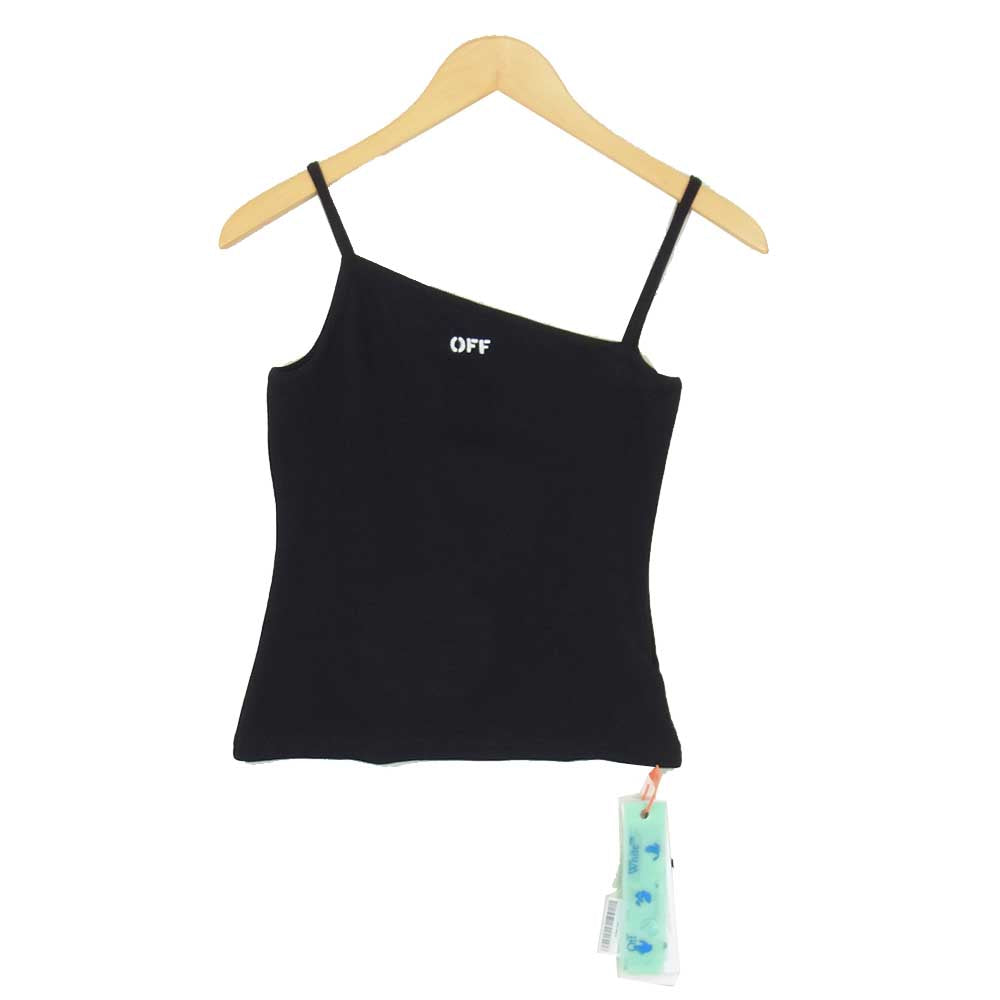 OFF-WHITE オフホワイト BASIC RIBBED TOP レディース リブ タンクトップ ブラック ブラック系 40【新古品】【未使用】【中古】