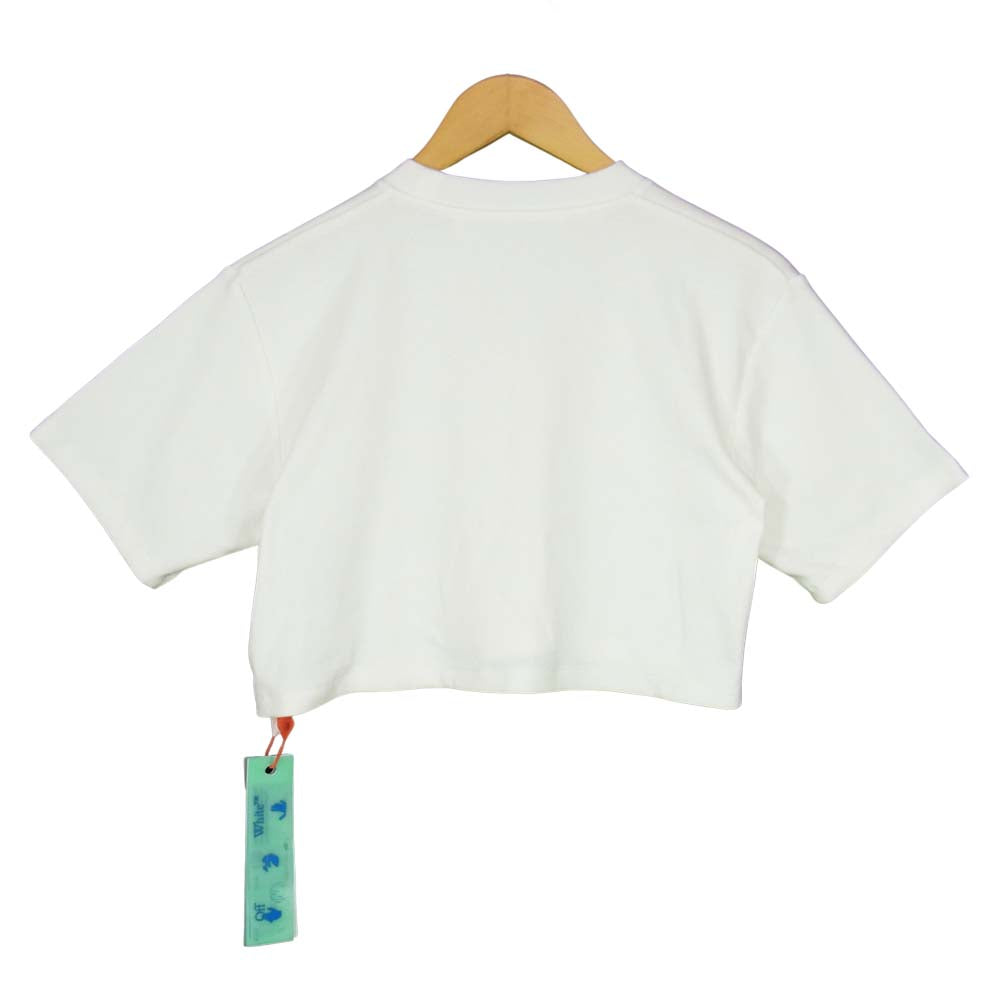 OFF-WHITE オフホワイト RIB CROPPED CASUAL TEE レディース クロップド Tシャツ ホワイト ホワイト系 S【新古品】【未使用】【中古】