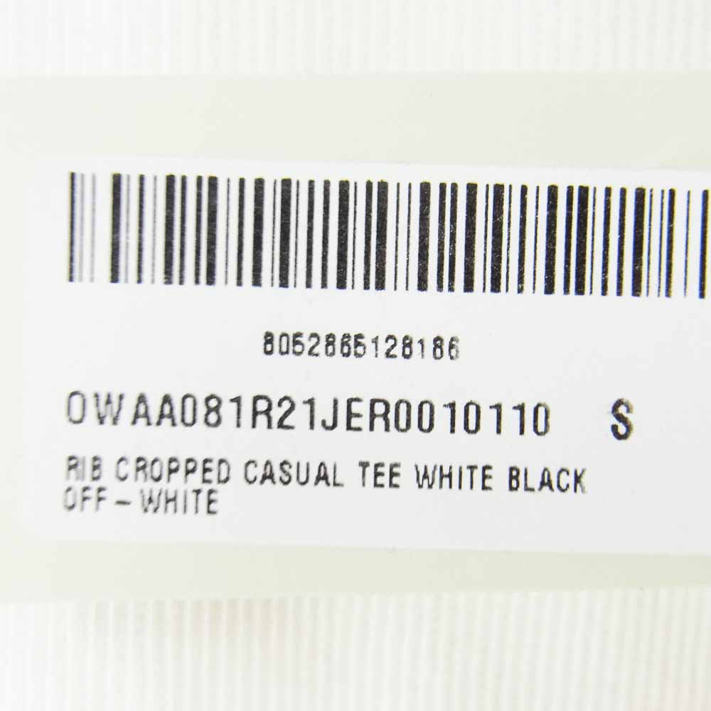OFF-WHITE オフホワイト RIB CROPPED CASUAL TEE レディース クロップド Tシャツ ホワイト ホワイト系 S【新古品】【未使用】【中古】