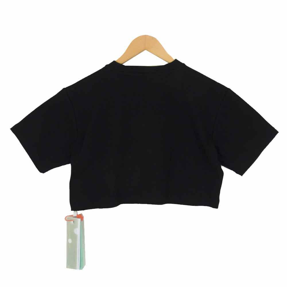OFF-WHITE オフホワイト RIB CROPPED CASUAL TEE レディース クロップド Tシャツ ブラック ブラック系 M【新古品】【未使用】【中古】