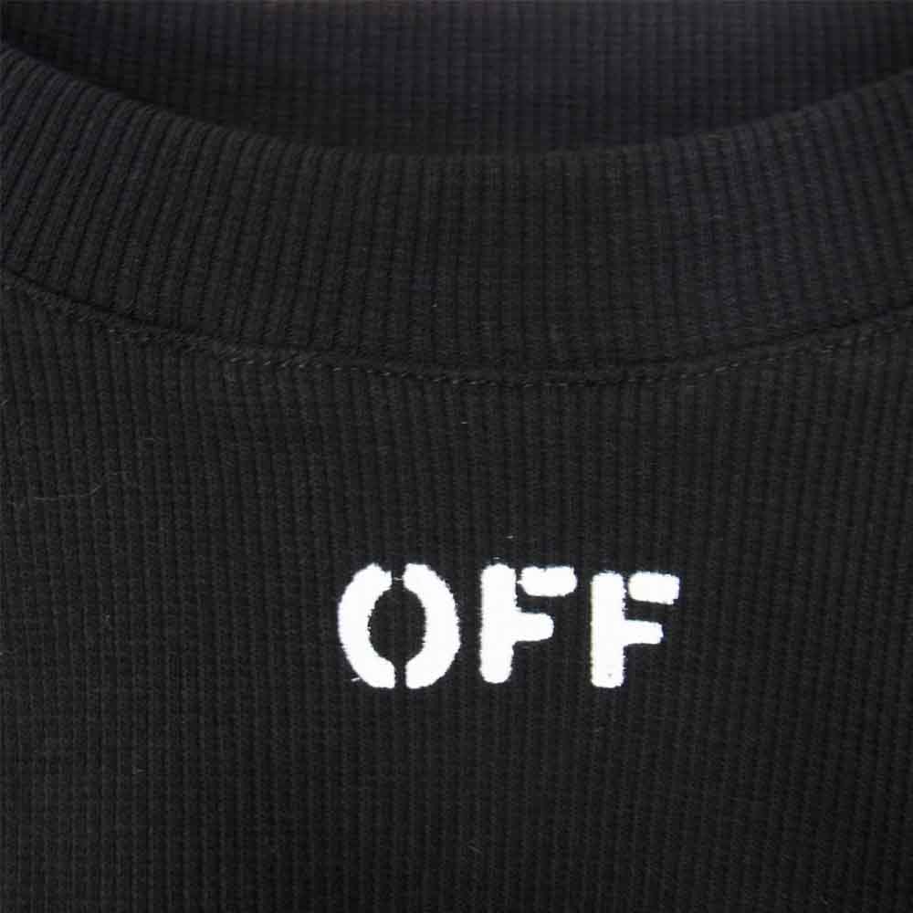 OFF-WHITE オフホワイト RIB CROPPED CASUAL TEE レディース クロップド Tシャツ ブラック ブラック系 M【新古品】【未使用】【中古】
