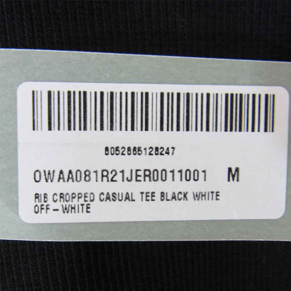 OFF-WHITE オフホワイト RIB CROPPED CASUAL TEE レディース クロップド Tシャツ ブラック ブラック系 M【新古品】【未使用】【中古】