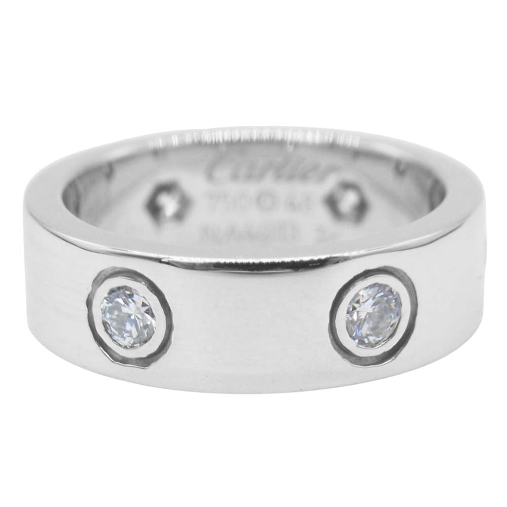 CARTIER カルティエ K18WG 750 フルダイヤ エタニティ ラブリング シルバー系 8号程度【極上美品】【中古】