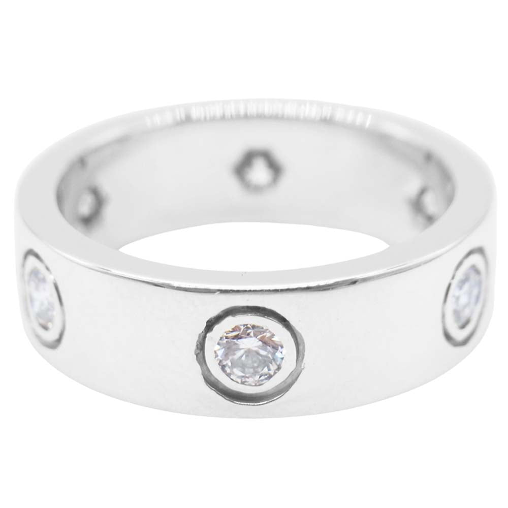 CARTIER カルティエ K18WG 750 フルダイヤ エタニティ ラブリング シルバー系 8号程度【極上美品】【中古】