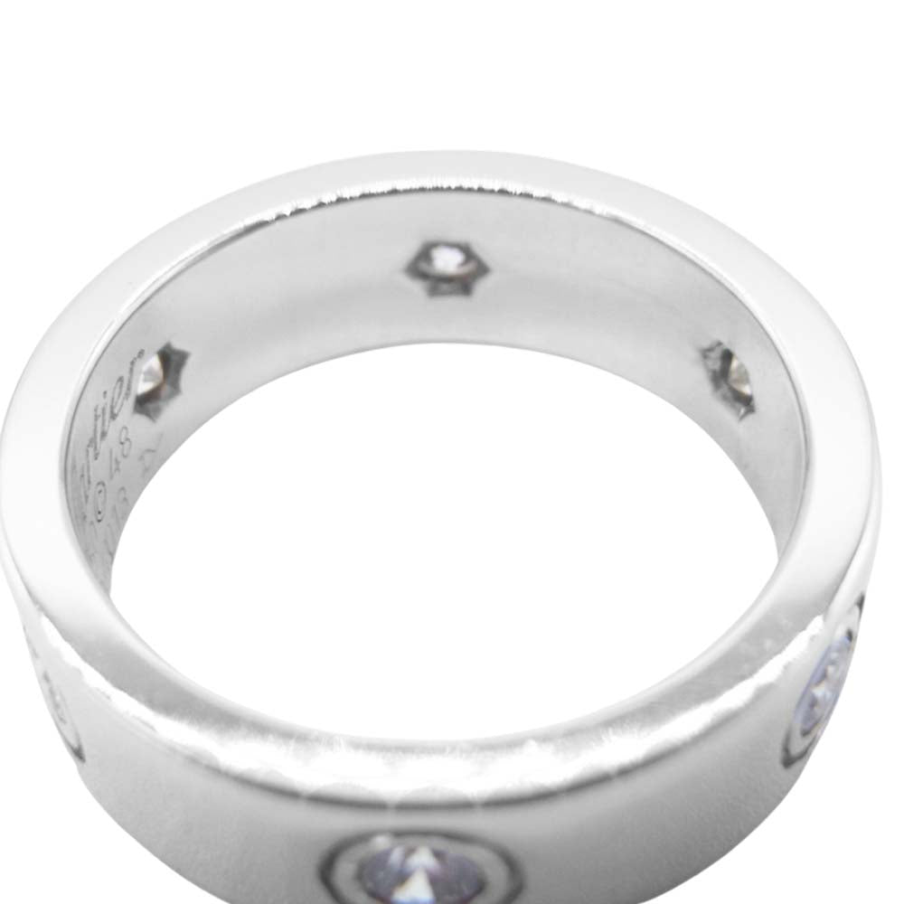CARTIER カルティエ K18WG 750 フルダイヤ エタニティ ラブリング シルバー系 8号程度【極上美品】【中古】