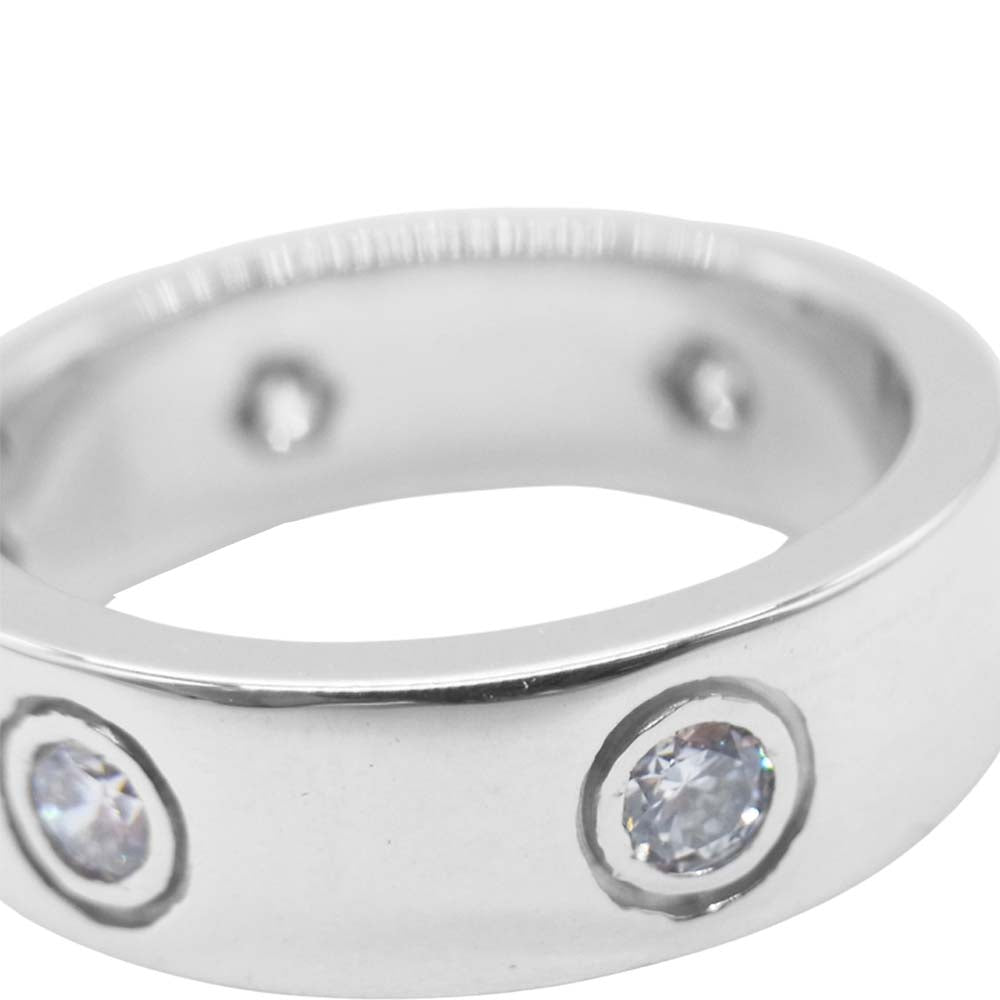 CARTIER カルティエ K18WG 750 フルダイヤ エタニティ ラブリング シルバー系 8号程度【極上美品】【中古】