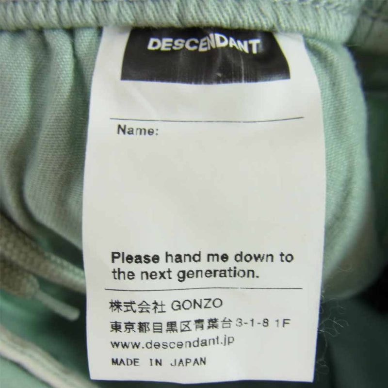 DESCENDANT ディセンダント ショートパンツ ショーツ ハーフ ライトグリーン系 2【中古】