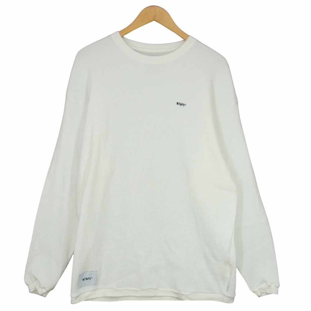 WTAPS ダブルタップス 21ss 211atdt-csm28 Waffle L/S Copo White ワッフル ロング Tシャツ 長袖   ホワイト系 04【中古】