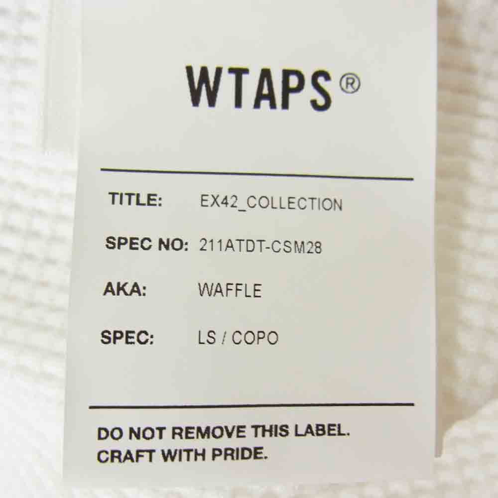 WTAPS ダブルタップス 21ss 211atdt-csm28 Waffle L/S Copo White ワッフル ロング Tシャツ 長袖   ホワイト系 04【中古】