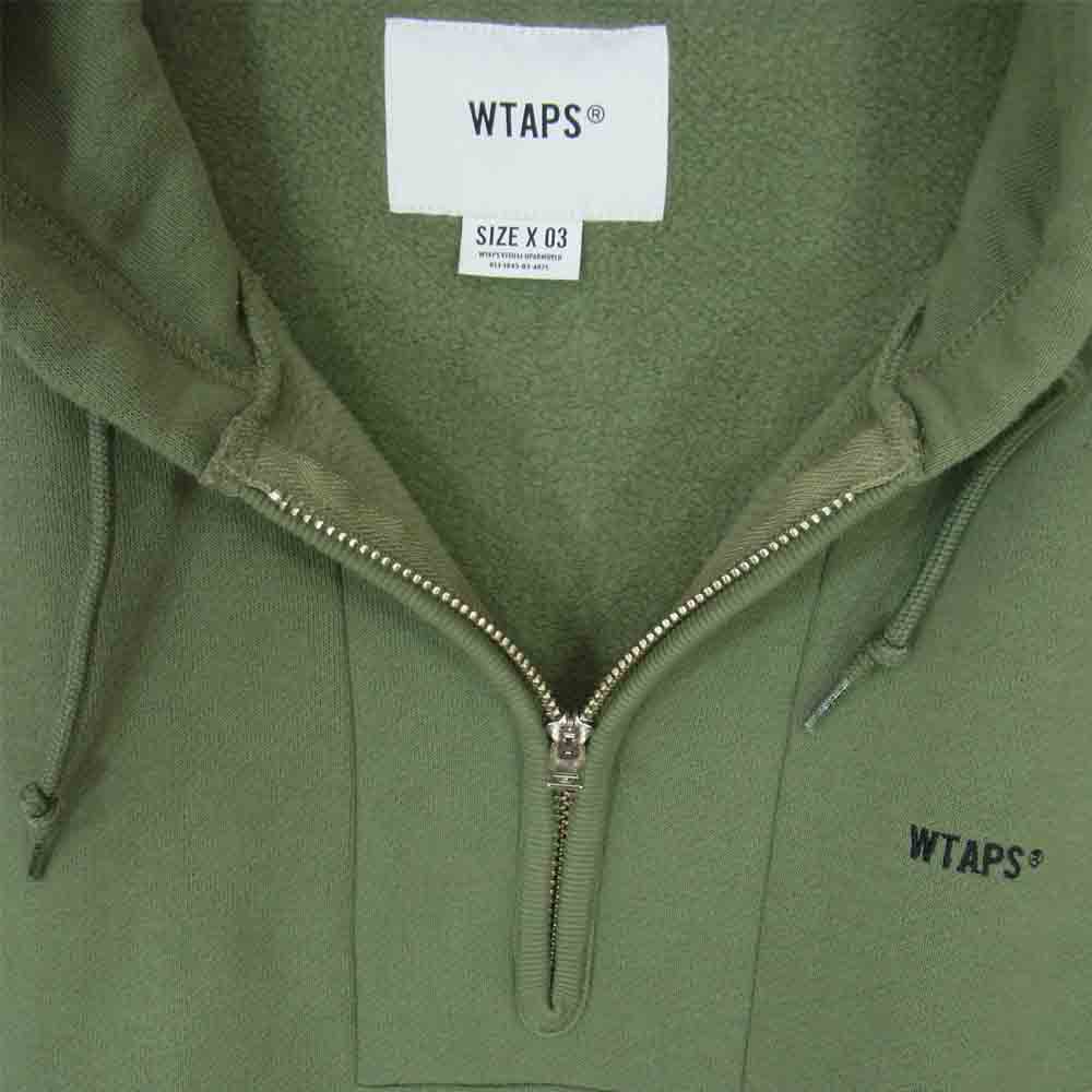 WTAPS ダブルタップス OUTRIGGER 02 SWEATSHIRT スウェット パーカー ハーフ ジップ グリーン系 03【中古】
