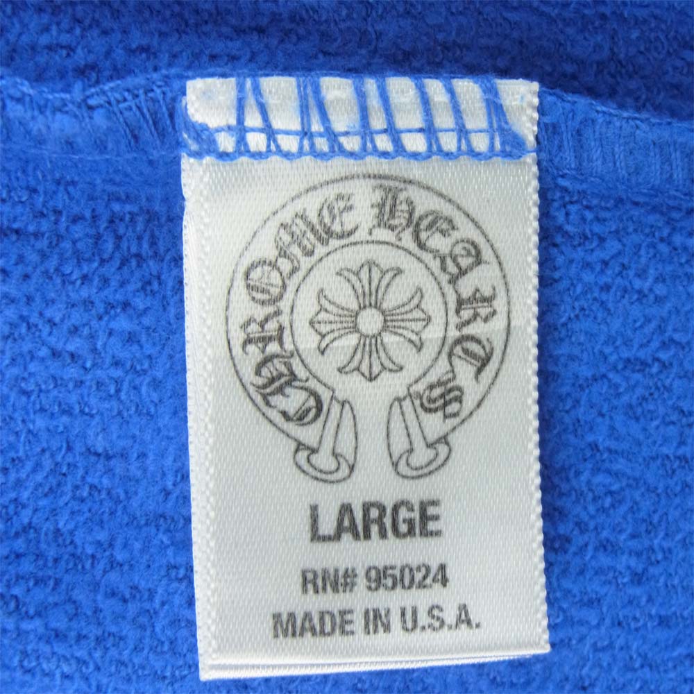 CHROME HEARTS クロムハーツ（原本無） 国内正規品 クロス CHプラス スウェット パンツ コットン ブルー系 L【中古】