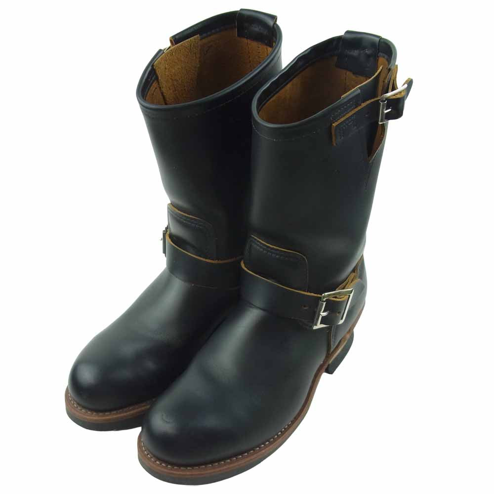 RED WING レッドウィング 9268 茶芯 ENGINEER STSTOVEPIPE スティールトゥ ストーブパイプ クロンダイク ブーツ ブラック系 26cm【中古】