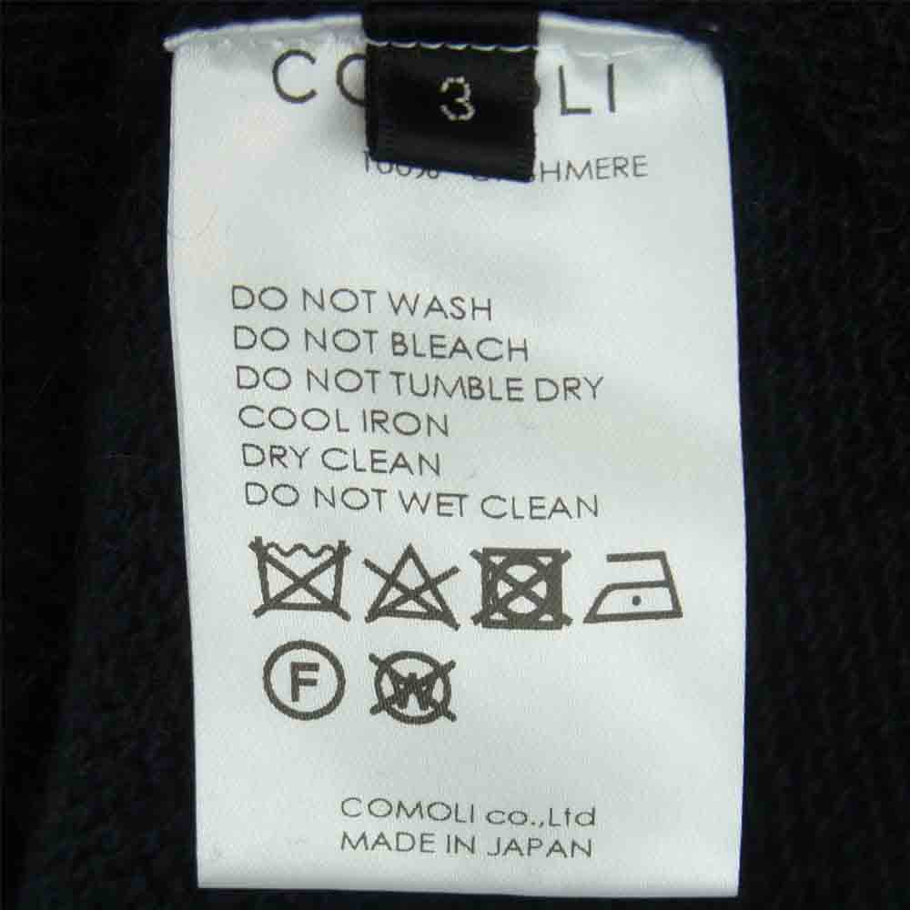 COMOLI コモリ S03-06008 極上美品 cashmere crew neck knit カシミヤ クルーネック ニット ブラック系 3【美品】【中古】