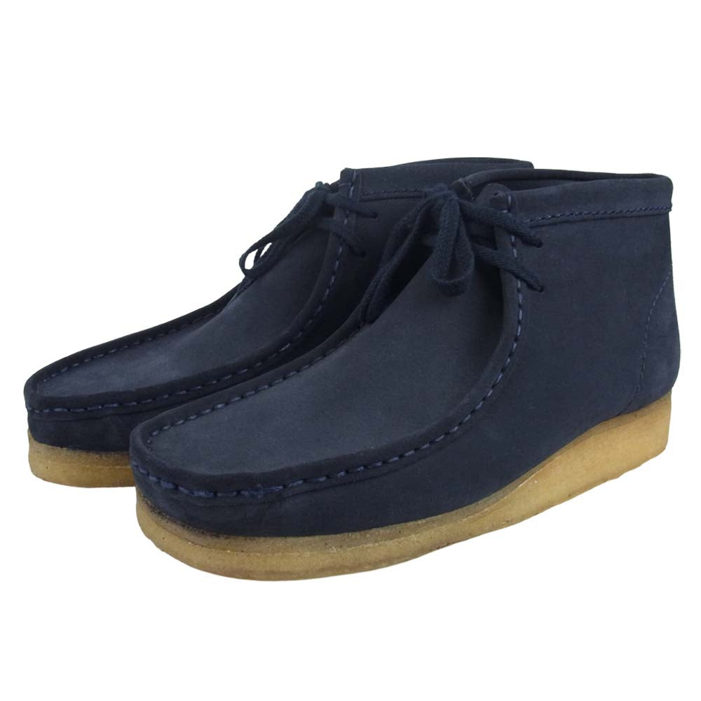 Clarks クラークス Wallabee Boot ワラビー ブーツ ネイビー系 US8.5【新古品】【未使用】【中古】