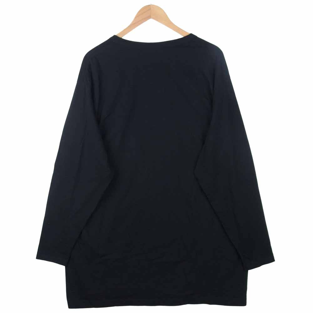 Yohji Yamamoto ヨウジヤマモト 18AW GV-T24-040 GroundY GV-T24-040 Asymmetric line cutsew アシンメトリー ロゴ ライン 長袖 Tシャツ ブラック系 3【中古】