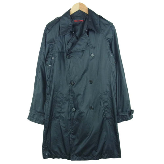 PRADA SPORTS プラダスポーツ ポリエステル ナイロン トレンチコート イタリア製 ブラック系 44【中古】