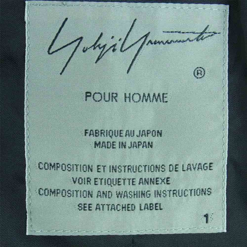 Yohji Yamamoto ヨウジヤマモト 20AW HR-J65-502 POUR HOMME プールオム WOOL/NYLON BELT SINGLE JACKET ウール ナイロン ベルト シングル ジャケット ブラック系 1【極上美品】【中古】