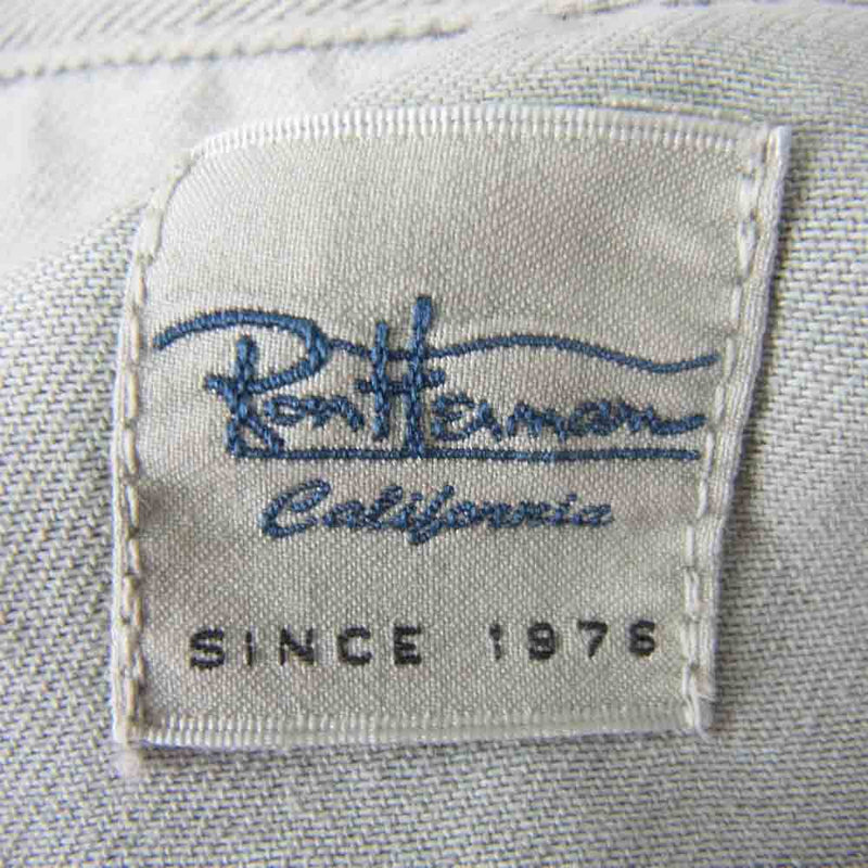 Ron Herman ロンハーマン TC Color Denim Work Shirt TCカラー デニム 半袖 ワークシャツ カーキ系 XL【中古】