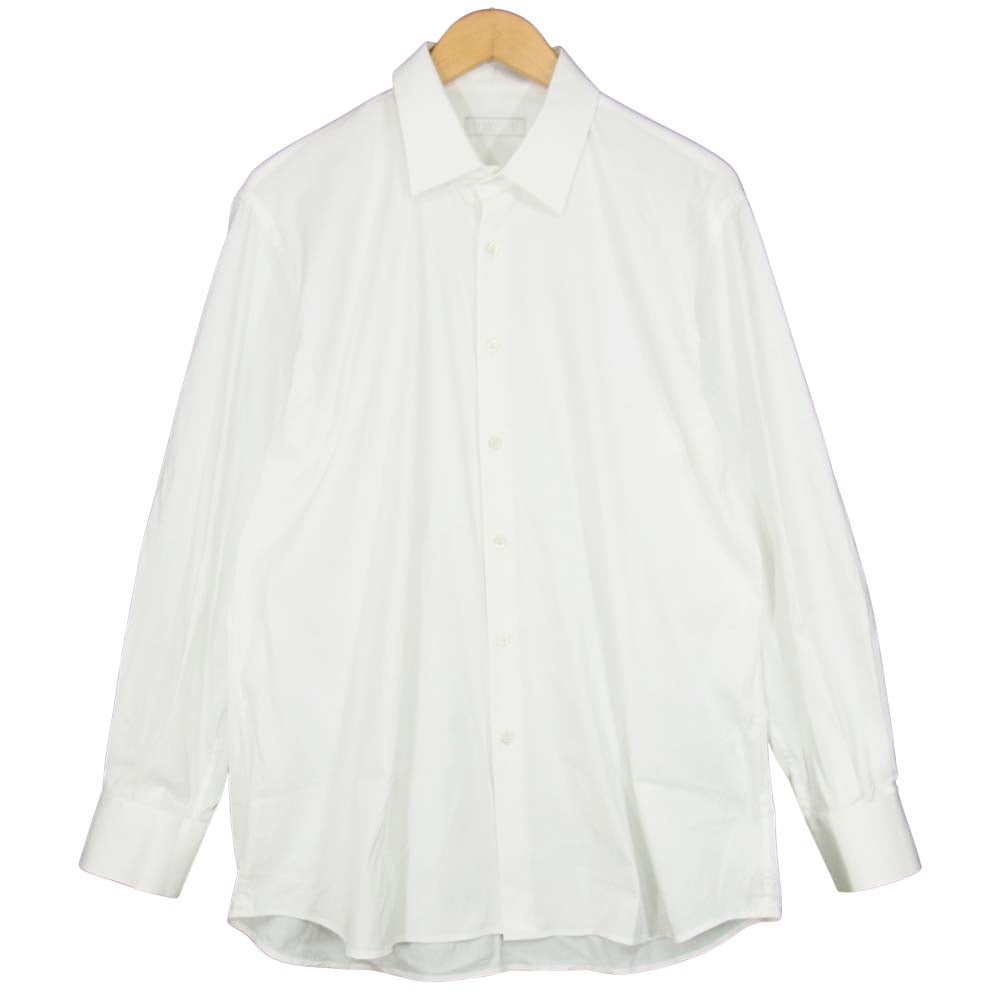 PRADA プラダ UCM608 F62 ストレッチ ポプリン スリムフィット シャツ ホワイト系 43【中古】