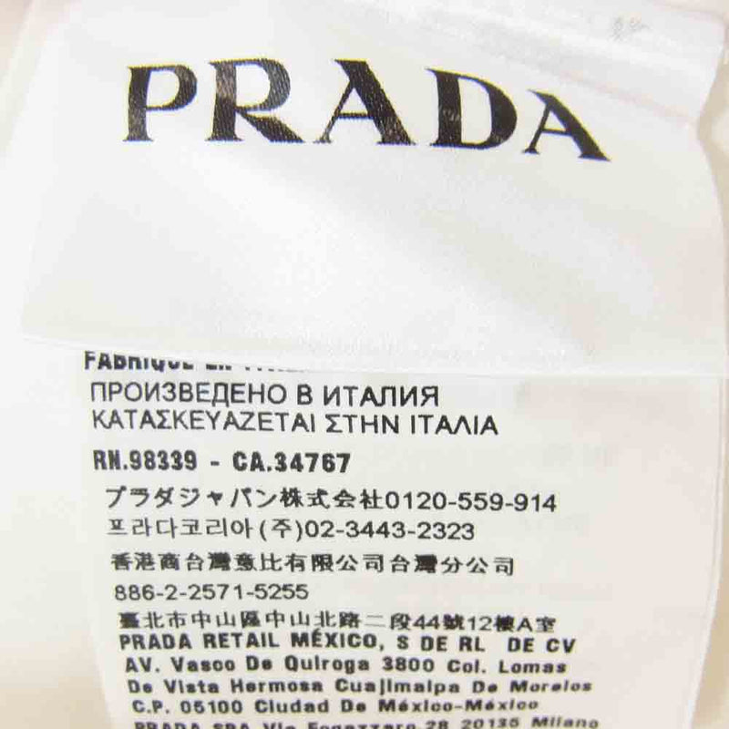 PRADA プラダ UCM608 F62 ストレッチ ポプリン スリムフィット シャツ ホワイト系 43【中古】