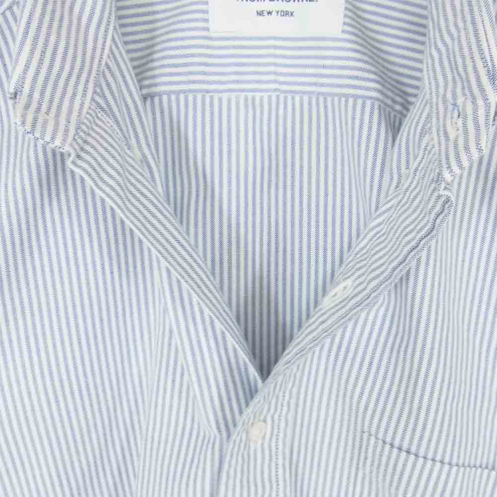 THOM BROWNE トムブラウン 国内正規品 ストライプ オックスフォード BD ボタンダウン L/S シャツ ブルー系 3【美品】【中古】