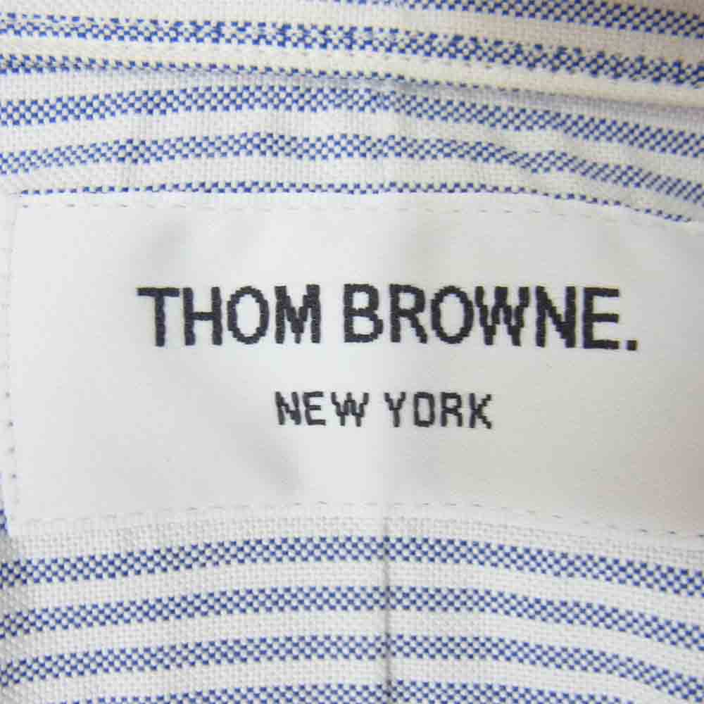 THOM BROWNE トムブラウン 国内正規品 ストライプ オックスフォード BD ボタンダウン L/S シャツ ブルー系 3【美品】【中古】