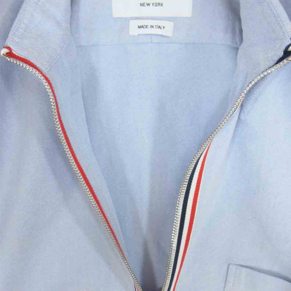 THOM BROWNE トムブラウン Zip Front Classic Classic Long Sleeve Point Shirt フロントジップ クラシック ポイント シャツ ブルー系 4【美品】【中古】