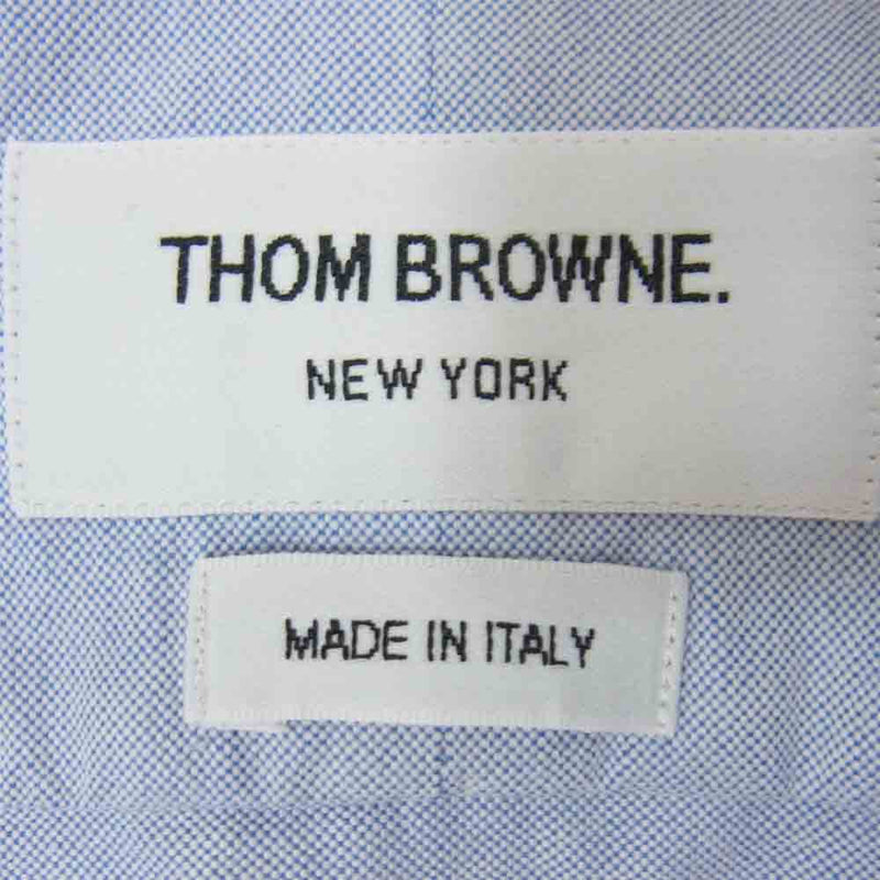 THOM BROWNE トムブラウン Zip Front Classic Classic Long Sleeve Point Shirt フロントジップ クラシック ポイント シャツ ブルー系 4【美品】【中古】