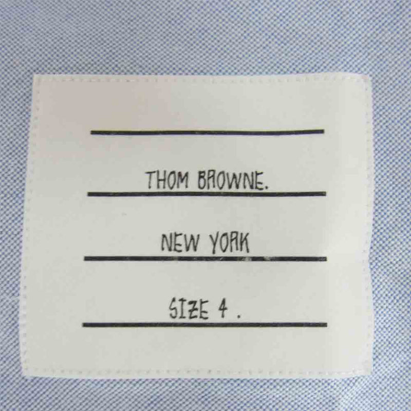 THOM BROWNE トムブラウン Zip Front Classic Classic Long Sleeve Point Shirt フロントジップ クラシック ポイント シャツ ブルー系 4【美品】【中古】