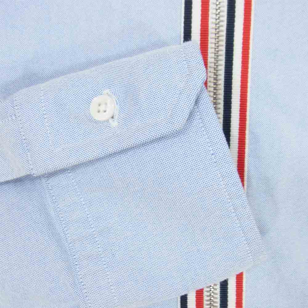 THOM BROWNE トムブラウン Zip Front Classic Classic Long Sleeve Point Shirt フロントジップ クラシック ポイント シャツ ブルー系 4【美品】【中古】