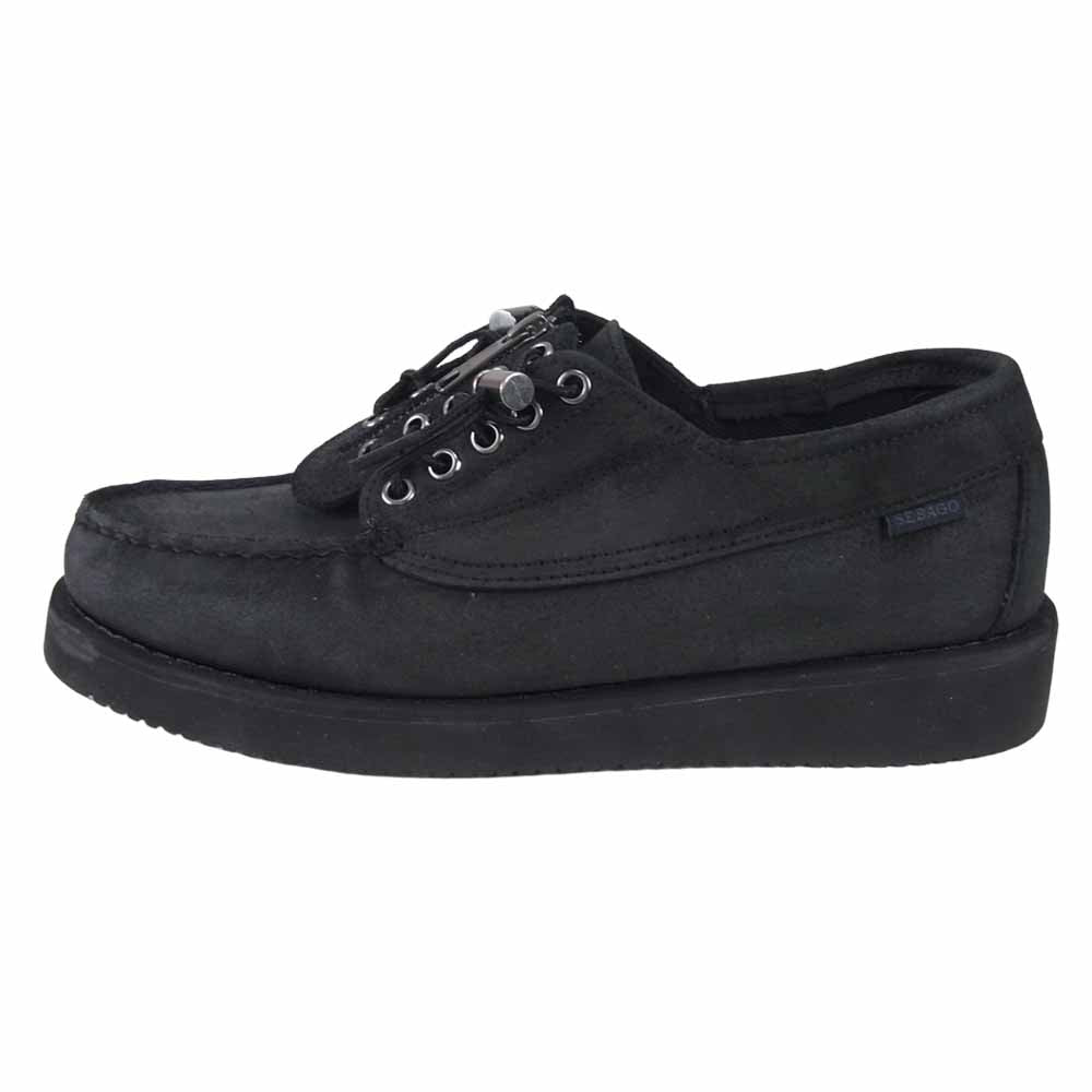 Engineered Garments エンジニアードガーメンツ × セバゴ Sebago Cover Deck Shoes フロントジップ デッキ シューズ ブラック系 28.8cm【美品】【中古】