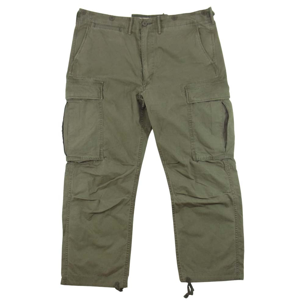 RRL ダブルアールエル 国内正規品 Cotton Surplus Cargo Pants USED加工 ミリタリー カーゴパンツ カーキ系 34【美品】【中古】