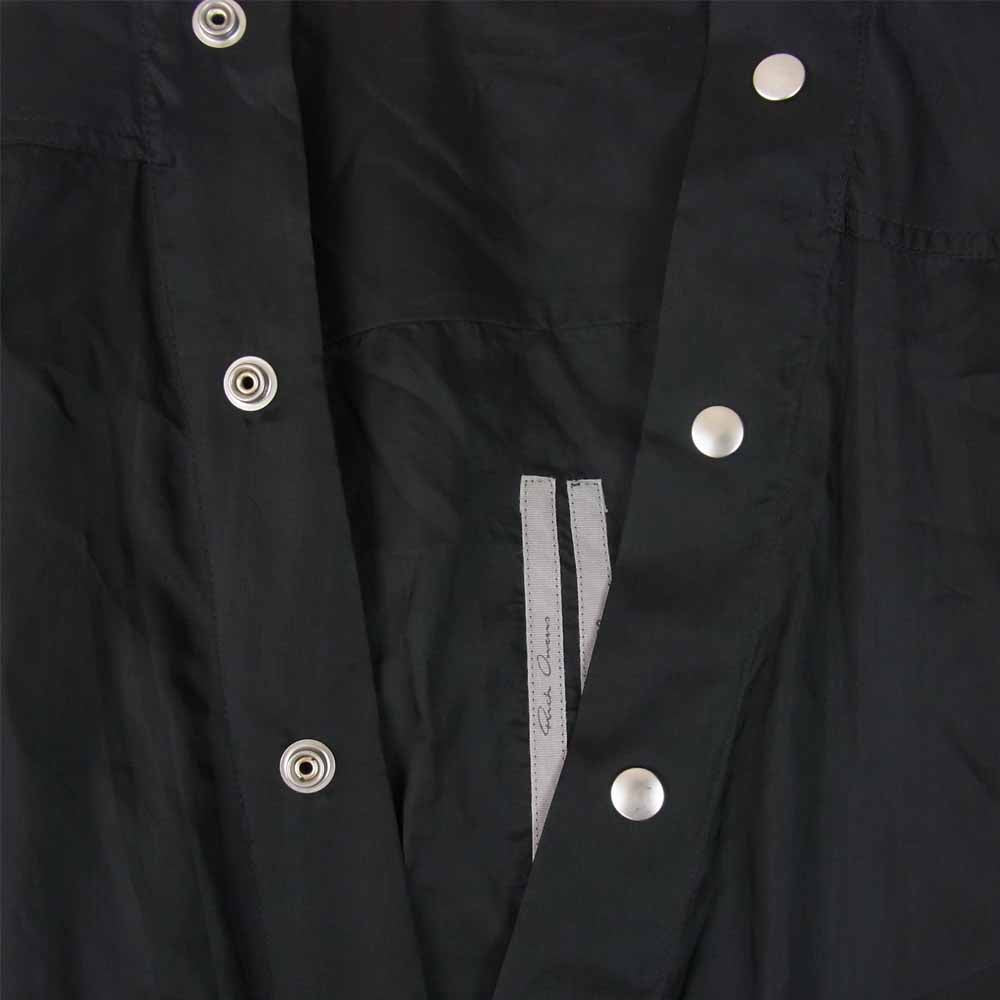 Rick Owens リックオウエンス 20SS RR20S7287-J Larry Sheer Shirt スナップボタン キュプラ ノーカラー シャツ ジャケット ブラック系 US44【中古】